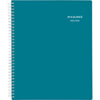 AT-A-GLANCE - Agenda scolaire hebdomadaire/mensuel Evelina 2025-2026 - 11 po H x 8 1/2 po l - sarcelle - bilingue-12 mois avec onglets mensuels imprimés : juillet 2025 - juin 2026