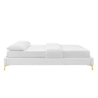 Modway - Sutton Performance Velvet Cadre de lit King, Blanc-Velours de performance résistant aux taches