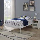 Modway - Elsie Cadre de lit simple, Blanc-Cadre robuste en acier revêtu de poudre