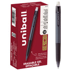 uni-ball - Stylos gel rétractables effaçables - 0,7 mm - noir - paquet de 12-Stylos Gel