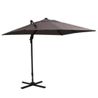 Outsunny - Parasol carré suspendu déporté 8 pi L x 8 pi l avec rotation à 360°, brun clair-Ce parasol déporté pour terrasse présente un design élégant et un système à manivelle pour un réglage facile de l’ombre  