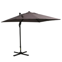 Outsunny - Parasol carré suspendu déporté 8 pi L x 8 pi l avec rotation à 360°, brun clair-Ce parasol déporté pour terrasse présente un design élégant et un système à manivelle pour un réglage facile de l’ombre  