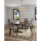 Manhattan Comfort - Lot de 2 chaises de salle à manger traditionnelles Fifth Avenue 47 cm, revêtement similicuir gris-Cadre en hêtre massif avec une finition noyer riche