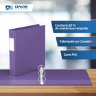 Davis Group Super économie, Reliure à anneaux ronds 1.5 po, paquet de 6 – Violet-Polypropylène sans PVC