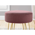 Monarch Specialties - 9001 Pouf - Tissu Prune/Pattes Metal Or-3