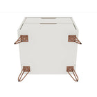 Manhattan Comfort - Rockefeller Table de Nuit 2 Tiroirs Style Mid-Century Modern 51 cm - Blanc Cassé - Lot de 2-17,62 po L x 20,08 po l x 21,65 po H