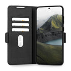 dbramante1928 - Étui portefeuille folio Oslo Pro pour Samsung S25 FE - Noir-Fait de plastique recyclé certifié GRS et 100 % recyclable (équivalent au poids de 4 bouteilles de plastique de 0,5 L)