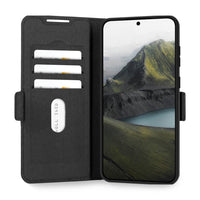 dbramante1928 - Étui portefeuille folio Oslo Pro pour Samsung S25 FE - Noir-Fait de plastique recyclé certifié GRS et 100 % recyclable (équivalent au poids de 4 bouteilles de plastique de 0,5 L)