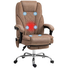 Vinsetto - Chaise de jeu de bureau inclinable avec massage et chauffage - brun-Six points de massage vibrant avec trois modes, trois intensités, minuterie et chauffage lombaire à trois niveaux