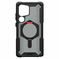 UAG - Plasma XTE Rugged Kickstand Case avec aimant pour Samsung Galaxy S25 Ultra - Noir/Orange-Support intégré avec plusieurs modes de visionnage
