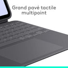 Logitech - Étui clavier Combo Touch pour iPad Pro 13 pouces M4 2024 - Graphite - Anglais-Grand pavé tactile multipoint: notre plus grand pavé tactile. Il offre une expérience de suivi intuitive. Les gestes multipoint vous permettent de faire glisser, pincer, appuyer deux fois, et bien plus 