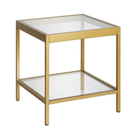 Hudson&Canal - Table d'appoint carrée Alexis de 50 cm de largeur par - Laiton-Un design contemporain moderne pour votre salon, votre chambre et plus encore