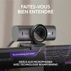 Logitech - MX Brio webcam 4K Ultra HD - 1080p à 60 IPS - Noir-Faites-vous parfaitement entendre: les 2 micros intégrés avec technologie Beamforming et réduction du bruit minimisent les bruits de fond grâce à l’IA pour vous assurer d’être clairement entendu