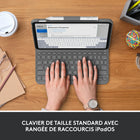 Étui clavier Logitech Slim Folio pour iPad A16/ 10.9" (10e génération) - Anglais - Gris Oxford-Associer le clavier à l'iPad via Bluetooth LE