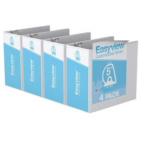 Davis Group Super offre Easyview, Reliure View à anneaux inclinés en D, 5 po, personnalisable, paquet de 4 - Blanc-3 Reliure À Anneaux