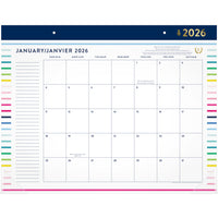 AT-A-GLANCE - Sous main mensuel Emily Ley bandes joyeuses 2026 - 17 po H x 21 3/4 po l - bilingue-Format des pages : 17 po H x 21 3/4 po l