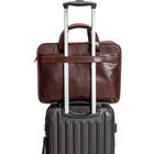 Mancini - Porte-documents à fermeture éclair pour portable 15.6 po / tablette Buffalo - 16.5po x 6po x 13po - Brun-Plusieurs poches zippée sur le front