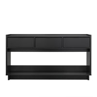 Prepac - Console Simply Modern de 60,25 po avec 3 tiroirs et grand compartiment de rangement ouvert - Noir-Conçu Et Fabriqué Aux États-unis Et Au Canada: Les produits de mobilier Prepac sont fièrement fabriqués en Amérique du Nord pour garantir qualité et fiabilité, soutenus par notre équipe de support client basée en Amérique du Nord