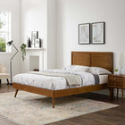 Modway - Marlee Bois Lit à plateforme queen avec pieds écartés, Noyer-Rubberwood Legs