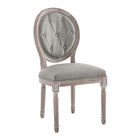 Modway - Arise Français vintage Tissu rembourré Fauteuil d’appoint de salle à manger - Gris clair-Fauteuil d’accompagnement français vintage