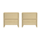 Manhattan Comfort - Linda 24" Table de nuit moderne à 2 tiroirs - Chêne naturel - Lot de 2-Table de nuit moderne parfaite pour la chambre à coucher lot de 2