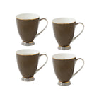 Maxwell & Williams - Noir Régence Tasse à Pied - 300 ml - Paquet de 4-Fabriqué en porcelaine