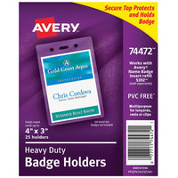 Avery - Porte-badges robustes - portrait - 4 po x 3 po - 25 porte-badges-Un nouveau design sécurisé empêche les badges de tomber