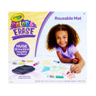 Crayola - Tapis réutilisable à colourier et à effacer-ACTIVITÉ DE COLOURIAGE DE VOYAGE : Idéal pour s'amuser à colourier en déplacement, ces marqueurs s'effacent de la surface du tapis avec un chiffon et de l'eau. Le rangement intégré permet de rester facilement organisé !