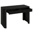 Hudson&Canal - Bureau rectangulaire cannelé Palmera 47,5 po de large, finition grain noir-Caractéristiques assemblage facile