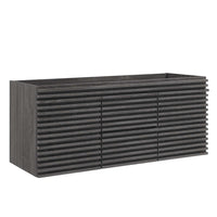 Modway - Render 48" Meuble de toilette de salle de bain compatible double lavabo (non inclus) - Charbon de bois-Vanité moderne du milieu du siècle