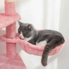 PawHut - Arbre à chat 70 po, tour à plusieurs niveaux avec 2 condos - rose-Les poteaux enveloppés de sisal répondent aux besoins de griffades, protégeant efficacement vos précieux meubles 