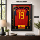 Frameworth Official FIFA World Cup 2026 Spain Lamine Yamal Framed Replica Jersey - 25.75" x 33.75"-Arrives ready to hang and makes a standout gift for soccer fans and collectors.