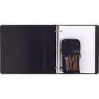 Five Star - Pochette à crayons Stand 'N Store - 8 po x 4,5 po - noir / gris-2 boucles s'adaptant aux reliures à 3 anneaux standard