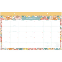 Mead - Sous-main Caprice floral 2024-2025 - 17 3/4 po x 10 7/8 po - bilingue-Un bouquet de fleurs borde chaque page pour ajouter une touche colorée et élégante à votre espace de travail. 