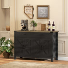HOMCOM - Buffet 47,2 po L - noir-Grand espace de rangement avec deux tiroirs et deux placards pour ranger les articles de cuisine 