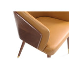 Manhattan Comfort - Lot de 2 chaises de salle à manger modernes Reeva 59 cm, revêtement similicuir, noyer et camel-Revêtu d’un similicuir luxueux avec rembourrage en mousse