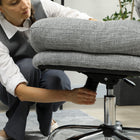 HOMCOM - Chaise de bureau sans accoudoirs avec siège rembourré et fonction d’inclinaison - gris-Couleur : Gris