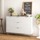 HOMCOM - Buffet 47,2 po L - blanc-Trois tiroirs et deux placards offrent un grand espace de rangement pour les ustensiles 