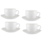 Maxwell & Williams - Blanc et Doré Tasse à Thé et Soucoupe - 260 ml - Paquet de 4-Lavage des mains recommandé