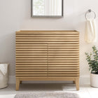 Modway - Render 36" Armoire à coiffeuse de salle de bain - Chêne-MDF et panneau de particules