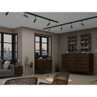 Manhattan Comfort - Rockefeller ensemble de commodes de chambre à coucher style milieu du siècle - brun - ensemble de 3-Choisissez le design de votre poignée lorsque le produit est chez vous Option pour une poignée découpée ou un look affleurant