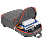 Vangoddy - Sac à dos de voyage léger et décontracté pour ordinateur portable 15 pouces - Gris/Orange-Poches supplémentaires pour câbles, accessoires et fournitures