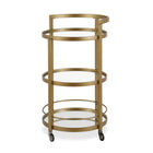 Hudson&Canal - Chariot de bar rond Hause 21"W - Laiton-Un design contemporain moderne pour votre cuisine, votre bureau, votre espace de divertissement et plus encore