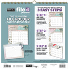 WSBL - 2026 Plaisirs Champêtres File-It Calendrier mural Mensuel - 30,5 cm l x 30,5 cm H - Anglais-Les pages du calendrier se transforment en 12 chemises compactes - détachez, rangez, classez