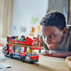 LEGO - City Bus touristique rouge à deux étages - 384 pièces-Les enfants peuvent faire pivoter l'affichage de la destination pour choisir entre 4 arrêts de bus LEGO City