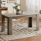 HOMCOM - Table à manger moderne 63 po avec effet bois - gris-Accueille jusqu'à six personnes et offre beaucoup d'espace pour les repas 