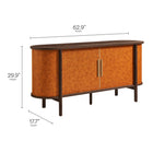 Modway - Coralie Courbe Cuir végane Buffet ovale - Noyer Tan-Stratifié à grain de bois