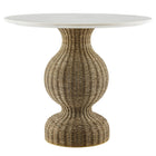 Modway - Zale 36 po Marbre et herbiers marins Table à manger, Blanc Naturel-Table ronde de salle à manger ou d’entrée