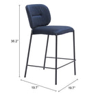 Zuo - Plat Tabouret de comptoir - Blue - Ensemble de 2-8
