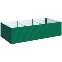 Outsunny - Jardin surélevé galvanisé - 8 pi x 4 pi x 2 pi - vert-Conception extra profonde de 23,6 po (60 cm) adaptée aux plantes à racines profondes 